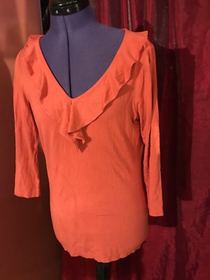 ann taylor loft  COTTON Sweater SZ S  BRICK COLOR