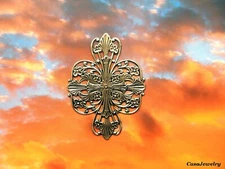 #5035 ANTIQUED GOLD CELTIC DESIGNED OPEN FILIGREE - 1 Pc