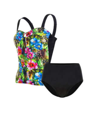 Tankini mit Blumen- & Animaldruck ''bunt'' Gr. 40D-Cup -.3415