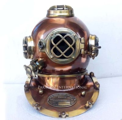 US NAVY MARK V ANTIQUE DIVING DIVERS HELMET BRASS STEEL FULL SIZE VINTAGE GIFT