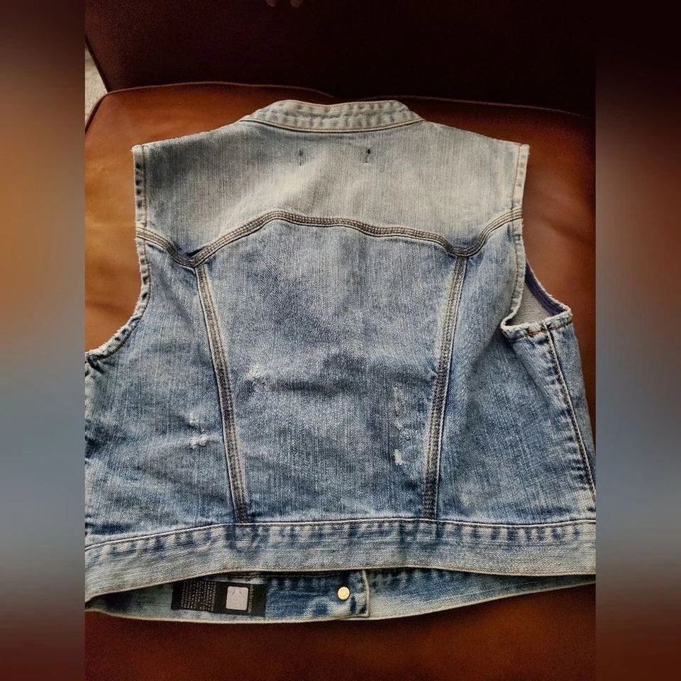 Just Cavalli джинсовой ткани украшенный жилет ROBERTO CAVALLI y2k винтажный маленький - Изображение 4 из 4