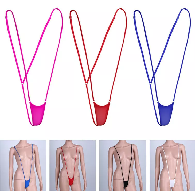 Women's Sexy Sling Shot Bikini Suspender G-String Thong Lingerie Teddy  Underwear