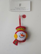 Handmade Snowman Heads L - 8 Choices. New, Felt Ornaments F 