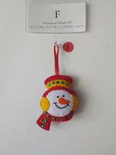 Handmade! Snowman Heads (L) - 8 Choices. New, Felt Ornaments (F)