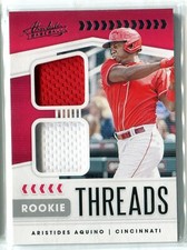 2020 Absolute Aristides Aquino Rookie Threads DUAL JERSEY RELIC RC REDS