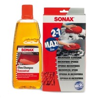 Sonax Set Glanz Shampoo Konzentrat 1L 314300 + Microfaser Schwamm 04281000