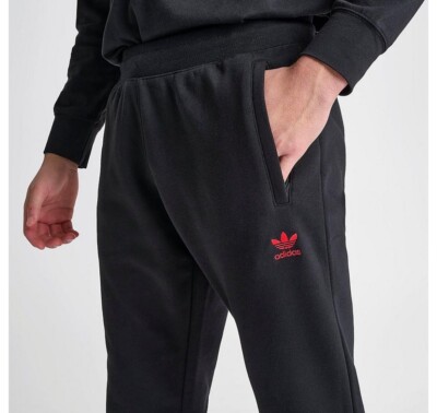 Adidas Originals Trefoil Essentials Sweatpants Black Red Mens Large IZ0017  for sale online | eBay