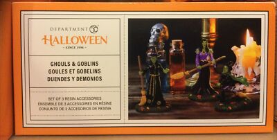 Dept 56 GHOULS AND GOBLINS SET OF 3 Halloween Village Accessory 6013427 NEW