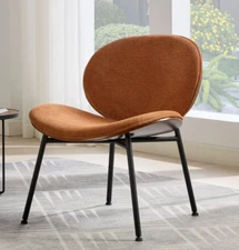 Vintage Walnut Shell Chair Single Side Dining Chair Tripod Lounge Chair Kitchen