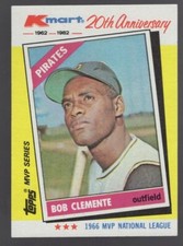 1982 Bob Clemente Topps 20th Anniversary K-Mart Baseball 1966 MVP N.L