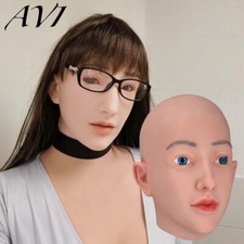 Realistic Silicone Female Mask Disguise Face Mask For Transgender Prank COS.