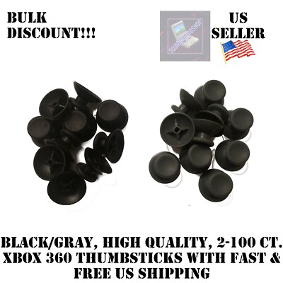 2-500x Xbox 360 Controller Gray Black Replacement Analog Video Game Thumb sticks