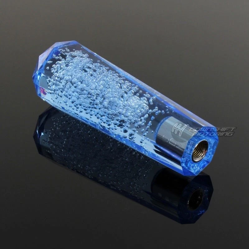 Perilla de cambio manual de burbujas de cristal diamante JDM VIP 150 mm AZUL para Acura Dodge Foto 2 de 4
