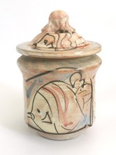 Willie Carter Studio Keramik Deckeltopf Fisch Dekoration