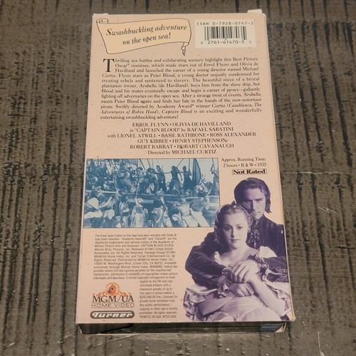 Vintage 1991 Captain Blood VHS Tape MGM Errol Flynn Olivia Havilland - Picture 2 of 5