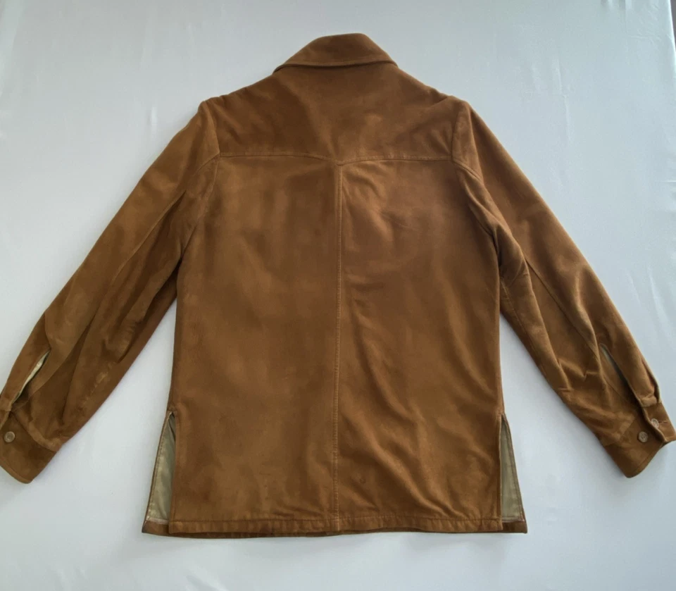 Chaqueta de cuero de gamuza marrón Lakeland vintage dos bolsillos para hombre talla 38 Foto 2 de 4