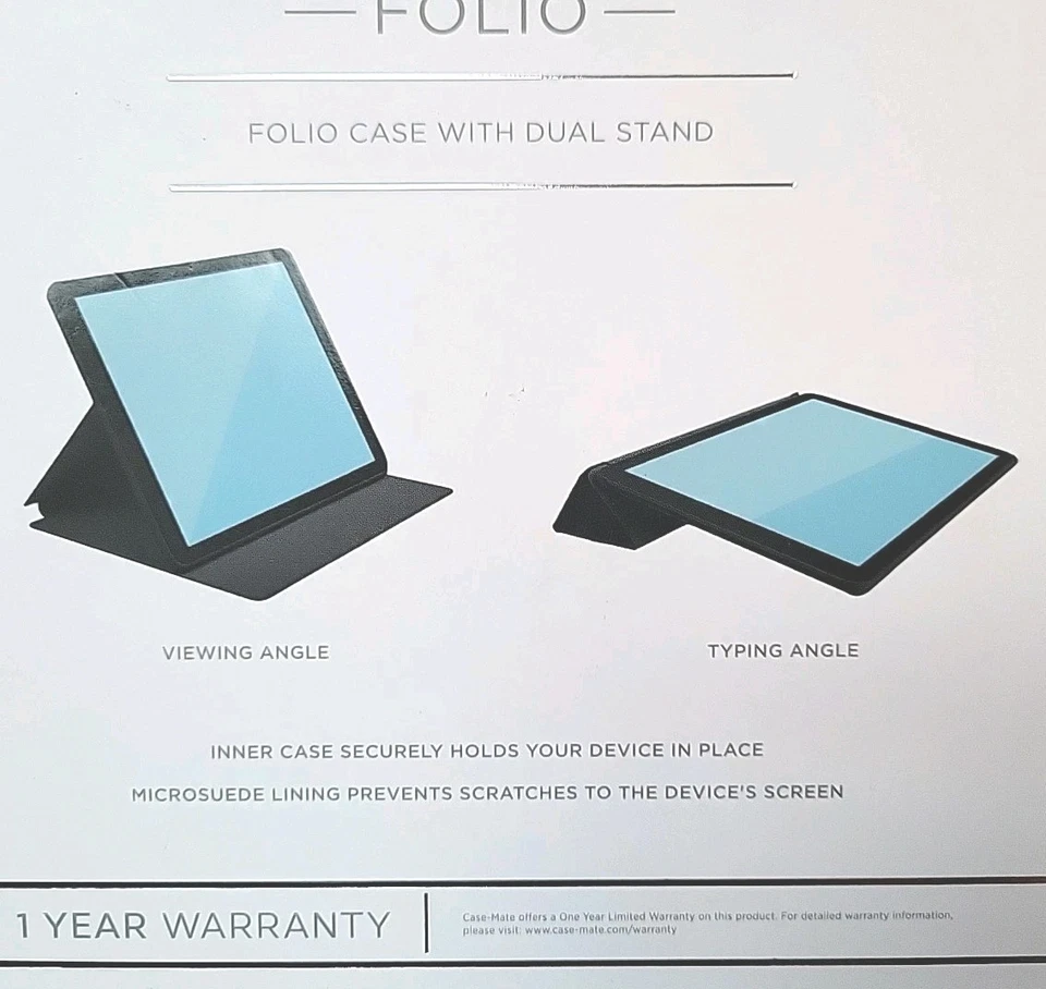 New Old Stock Case-Mate Tuxedo folio Case With Dual Stand Samsung Galaxy Tab A - Image 4 of 4