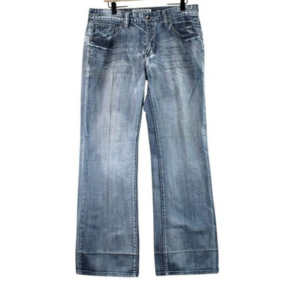Ecko Unltd Mens Jeans W34 Blue Wash Relaxed Fit Denim Pants Y2K Streetwear
