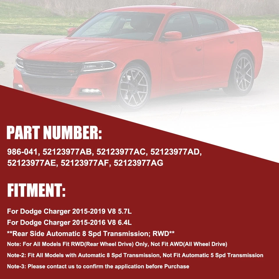 For 2015-2019 Dodge Charger RWD 5.7L 6.4L V8 Rear DriveShaft Assembly 986-041 - Изображение 2 из 4