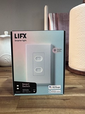 LIFX 2 Button in-Wall Wi-Fi Smart Switch Single Pole White New