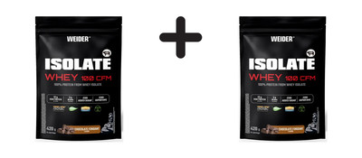 2 x Weider Isolate Whey 100 CFM (420g) Chocolate Fondant (65,42 EUR/kg)