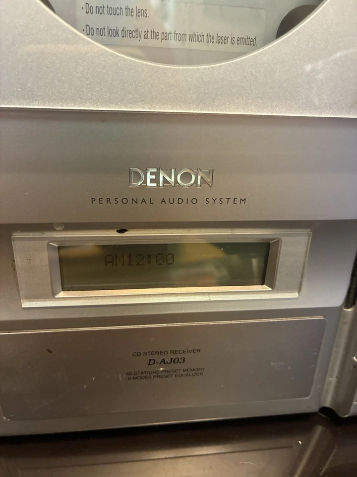 Denon D-AJ03 Vertical CD Player Attached Speakers Vintage - image 2 of 4