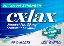 Ex-lax Maximum Strength Stimulant Laxative Constipation Relief 48 Count Ex-lax Maximum Strength Stimulant Laxative Constipation Relief 48 Count