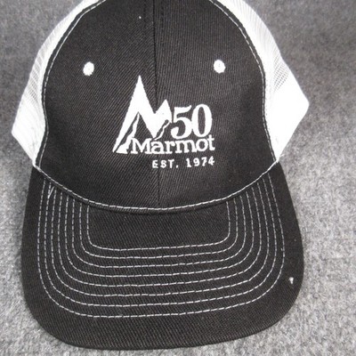 Marmot Hat Cap Snap Back Mesh Trucker Embroidered 50th Anniversary Mens