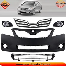 Front Bumper Cover Fascia & Grille Assembly Kit For 2010-2011 Toyota Camry