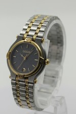 Gucci 9000L 25mm Black Dial Date Quartz Ladies Watch From JAPAN