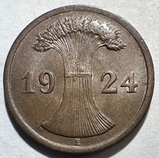 1924-E Germany 2 Pfennig, UNC BN Nice!
