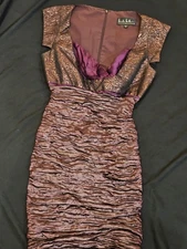 NICOLE MILLER Collection 8P Vintage Maroon Taffeta Ruched Dress Sleeveless HOCO