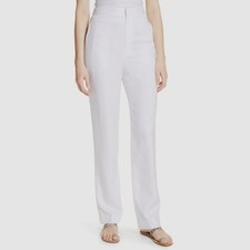 Tibi Women's White Sebastian High-Rise Ankle Trousers Dress Pants Size 8