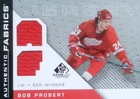 07-08 ud deck sp gu authentic fabrics bob probert detroit red wings dual jersey