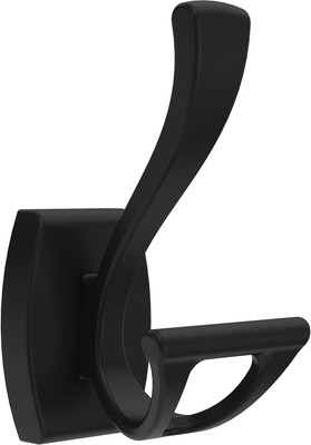 Dansant (1-Pack) Towel Hooks Matte Black Double J Wall Mounted for Robes 2-Prong