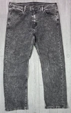 Levis 569 Jeans Men 36x32 Gray Acid Wash Loose Fit Leg Denim Pants Rare