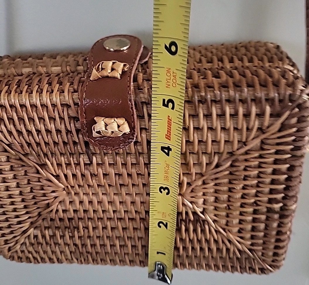 Rectangular Crossbody Woven Wicker Basket Purse B… - image 9