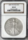 2006 W Burnished American Silver Eagle NGC MS69 1 Troy Oz 0.999 Bullion Coin #05