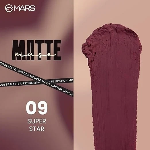 MARS Matte Muse Mousse Lipstick (3ml) (09-SUPER STAR) with Doe-Foot Applicator | - Image 2 of 4