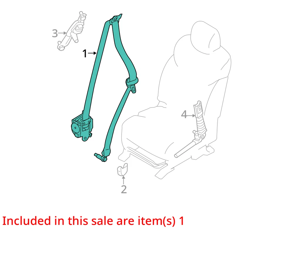 Cinturón de seguridad cubo delantero pasajero retractor se adapta a 14-19 Infiniti QX80 1457269 Foto 3 de 4