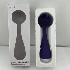 Clean MINI Smart Facial Cleansing Device PURPLE w/ Silicone Brush Side &Battery