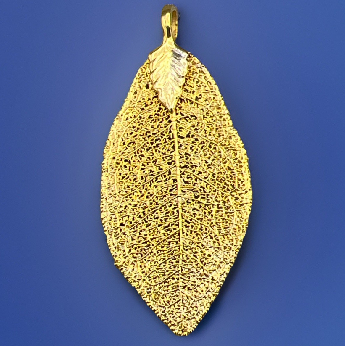 Vintage Gold Dipped Leaf Pendant - image 1