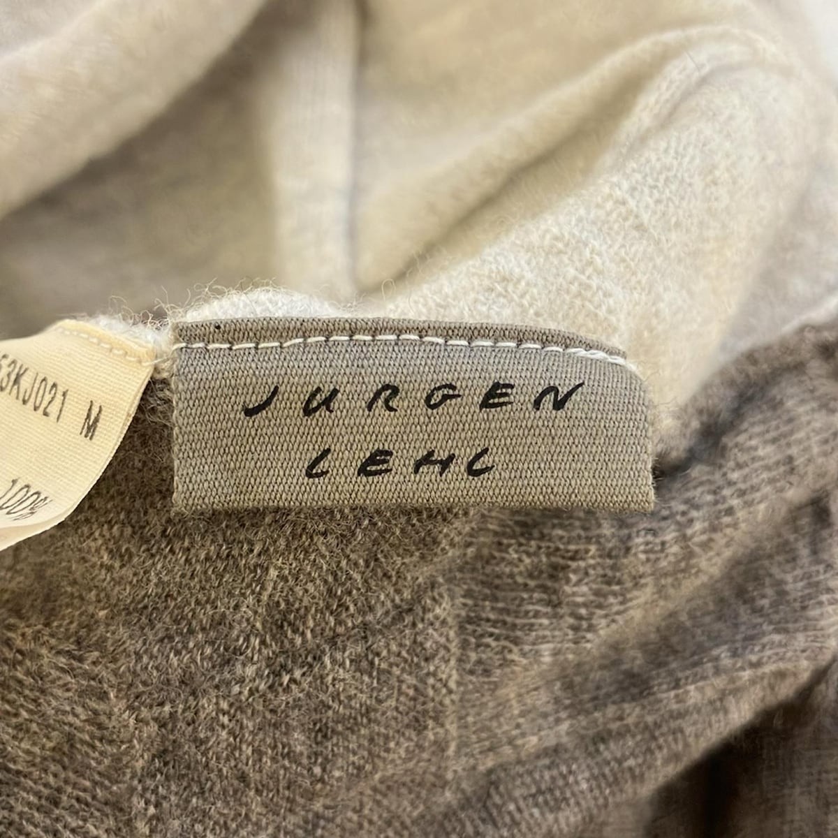 Auth JURGEN LEHL - White Gray Beige Women's Cardigan