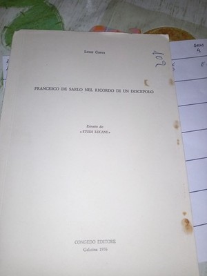1310N FRANCESCO DE SARLO IN ERINNERUNG AN EINEN SCHÜLER 1976 LUIGI CONTI
