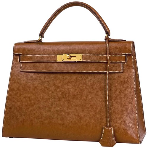 Hermes Kelly 32 Sellier 2WAY Courchevel Gold Shoulder Bag #BS014