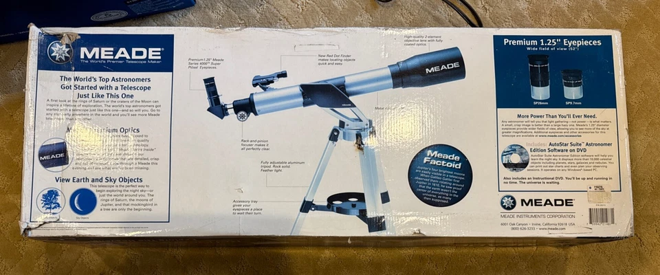 Rare Discontinued New Meade Model NG-70SPR 70mm/700mm Refracting Telescope  - Image 3 of 4