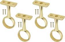 TERF® Polished Brass Curtain Pole Bracket 25mm Rail Ceiling and Wall Mount Rou