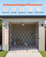 VEVOR Single Folding Security Gate, 7.1'H x 7.9' W Folding Gate, Steel Accordion