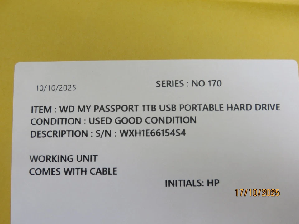 Western Digital My Passport WDBFKF0010BBK-WESE 1TB Portable External HDD [NO170] - Image 2 of 4