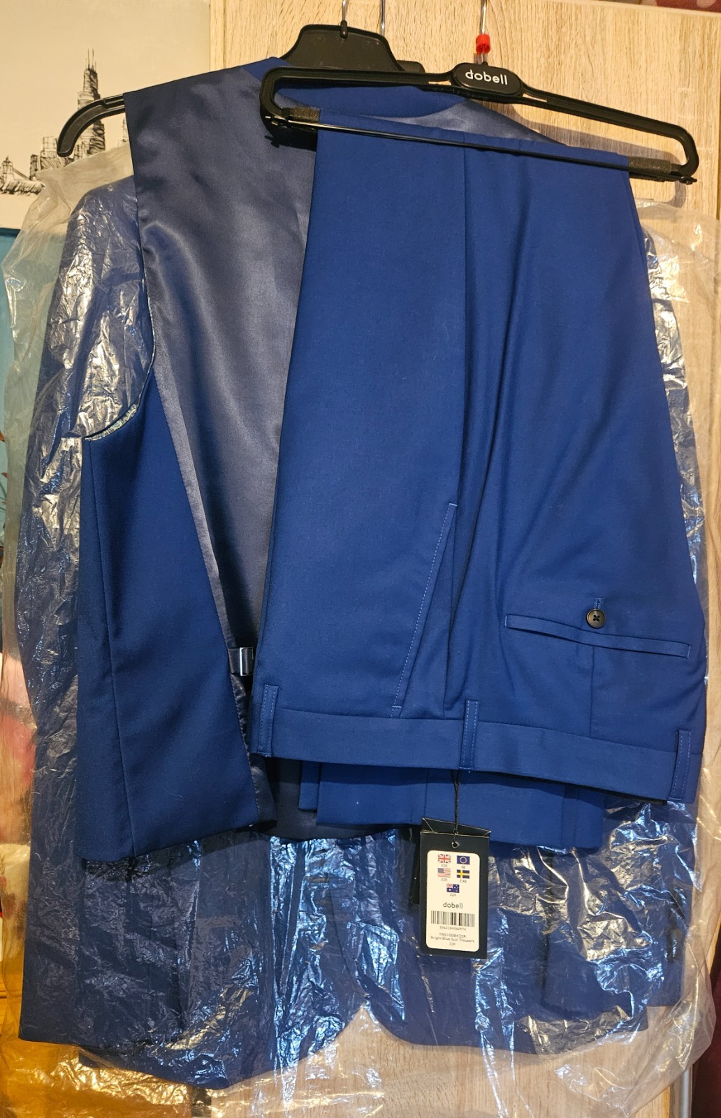 wedding suit for men 3 piece brand new with tags, bright blue colour comes with image 8